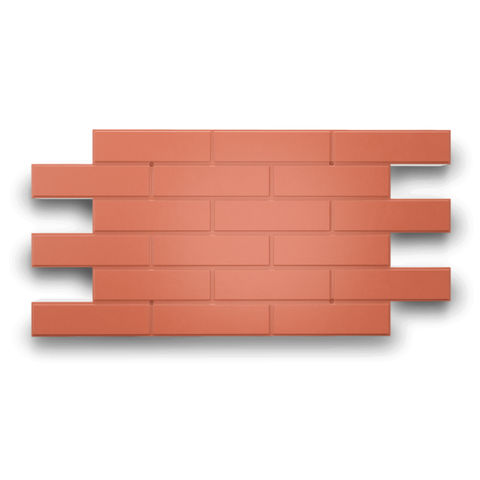    Фасадная термопанель керамобетон «Кирпич гладкий» Красный 0.904м*0.446м (ФАСТЕРМ) 