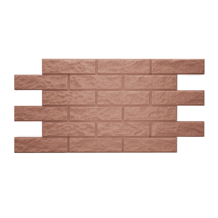    Фасадная термопанель керамобетон «Кирпич колотый» Шоколад 0.904м*0.446м (ФАСТЕРМ) 
