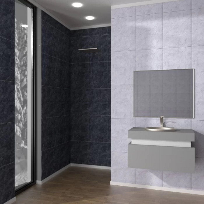 ПВХ панель (ВЕК) «Сланец светлый» матовый 2700*370*9мм