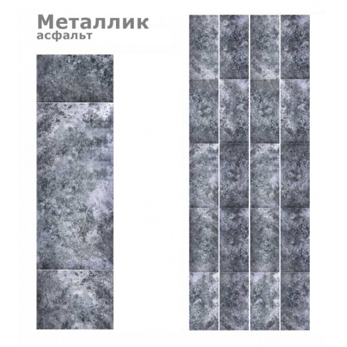 ПВХ панель фигурная «Металлик асфальт» (КронаПласт) 