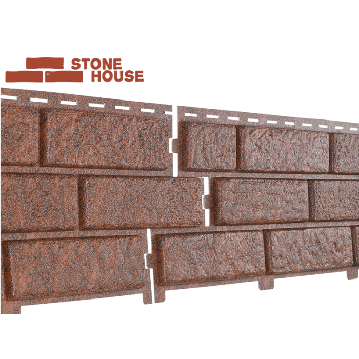  Фасадная панель (фасайдинг) Stone House «Кирпич» 3.025м*0.230м (U-plast)